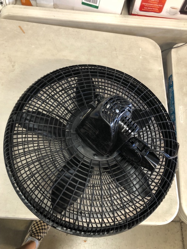 Photo 2 of Cyclone Adjustable-Height 18 in. 3 Speed Black Oscillating Pedestal Fan
AS IS USED, MISSING STAND, FAN ONLY, NON FUNCTIONAL, PARTS ONLY, PLEASE SEE PHOTOS 