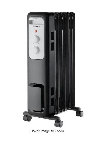 Photo 1 of 1,500-Watt Oil-Filled Radiant Electric Space Heater with Thermostat
