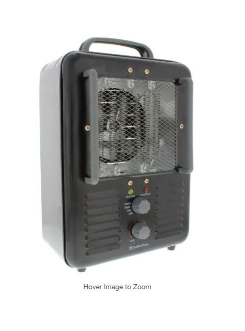 Photo 1 of 1,500-Watt Milk house Style Fan Electric Portable Heater - Black
AS IS USED