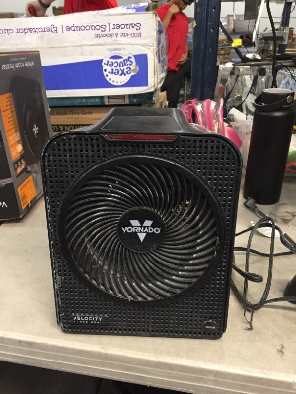 Photo 1 of Velocity 5 Whole Room 1500-Watt 5118 BTU Electric Space Fan Heater Furnace, Auto Control, Advanced Safety, Black
AS IS USED
