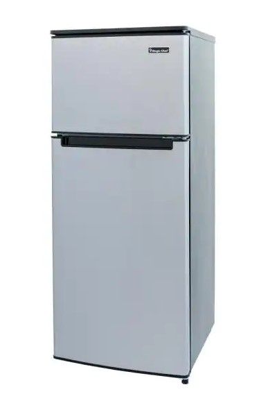 Photo 1 of 4.5 cu. ft. 2 Door Mini Fridge in Stainless Look with Freezer
