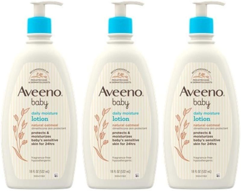 Photo 1 of Aveeno Baby Aveeno Baby Daily Moisture Lotion With Colloidal Oatmeal & Dimethicone, 3 X 18 Fl. Oz, 54.0 Fl Oz (Pack of 3)
