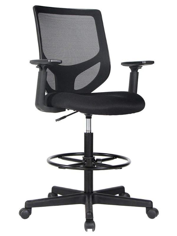 Photo 1 of Smugdesk Mesh Drafting Chair with Adjustable Armrest and Foot Ring 26.38 x 11.02 x 20.08 inches
