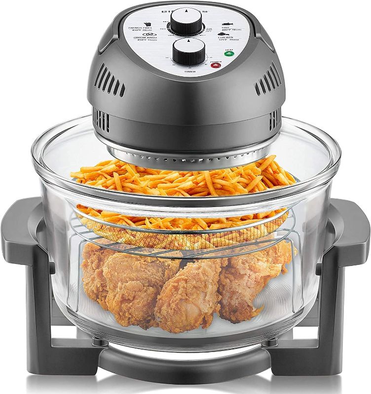 Photo 1 of Big Boss Air Fryer, Super Sized 16 Quart Large Air Fryer Oven Glass Air Fryer, Infrared Convection Healthy Meal Electric Cooker with Timer, Dishwasher Safe, Plus 50+ Recipe Book