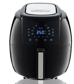 Photo 1 of 8-in-1 5.8 Qt. Black Electric Air Fryer with Recipe Book
