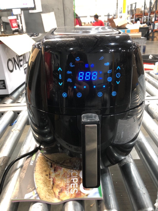 Photo 2 of 8-in-1 5.8 Qt. Black Electric Air Fryer with Recipe Book
