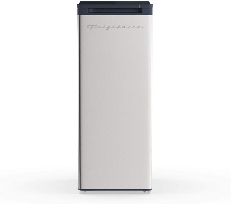 Photo 1 of Frigidaire Efrf696-amz Upright Freezer 6.5 Cu ft Stainless Platinum Design Series BROKEN DOOR DOESNT GET COLD.