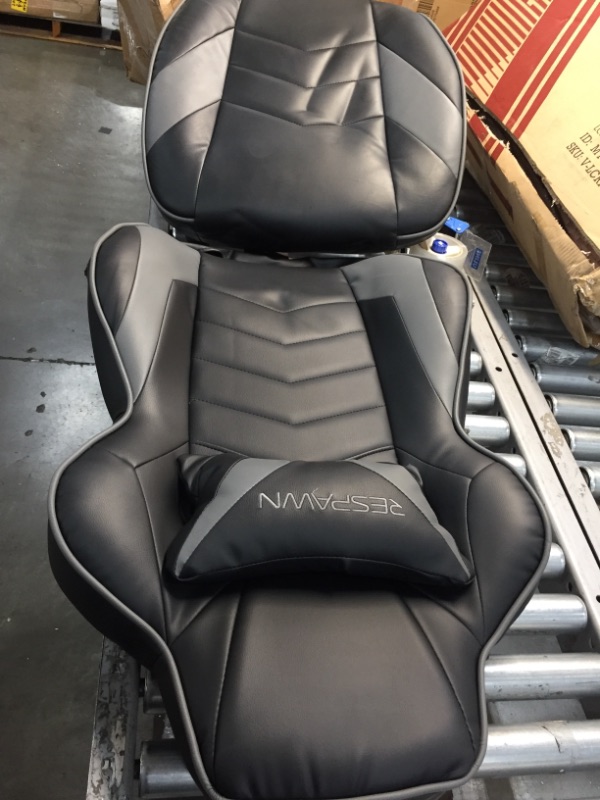 Photo 2 of RESPAWN RSP-110 Racing Style Gaming, Reclining Ergonomic Chair with Footrest, Gray
MISSING SOME SCREWS AND INSTRUCTIONS.