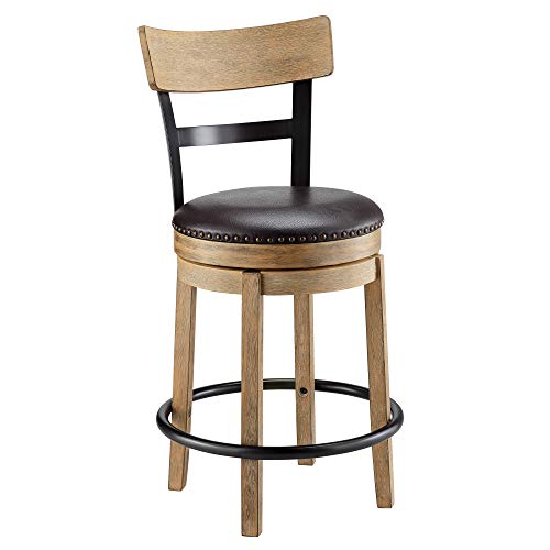 Photo 1 of Ball & Cast Swivel Counter Height Barstool 24 Inch Seat Height Light Brown Set of 1
