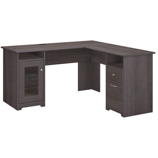 Photo 1 of Cabot Modern 60W L Desk with File Drawer, Box Drawer and Storage Cabinet in Heather Gray...****PARTS ONLY****, ***MISSING HARDWARE/ MANUAL*** 


