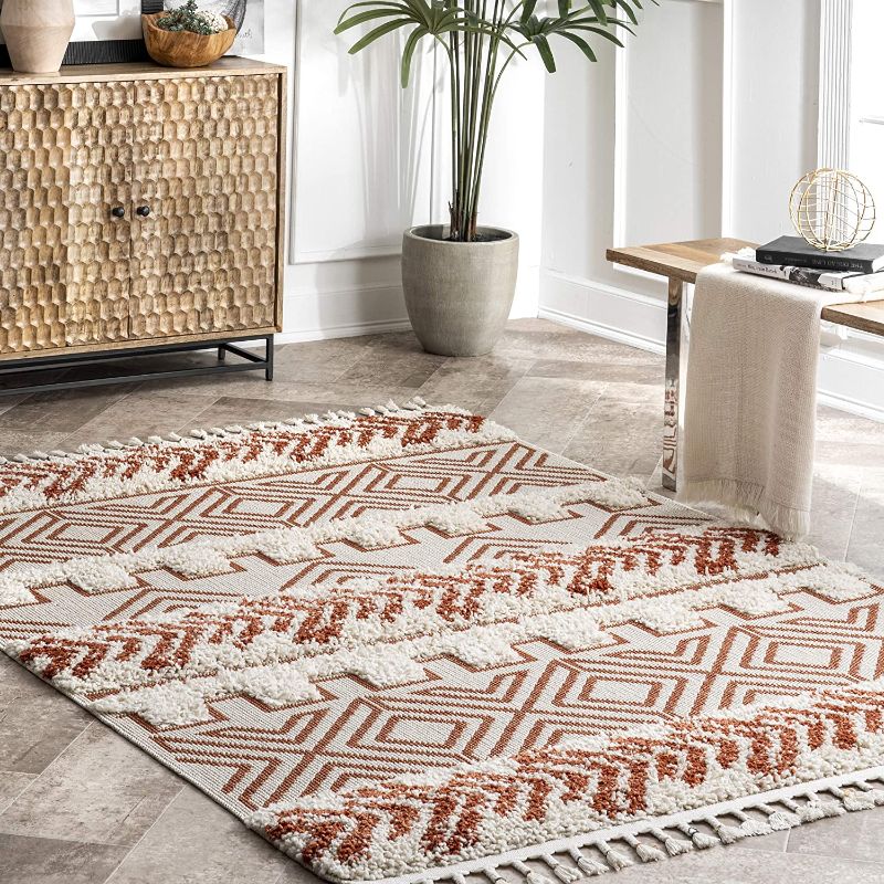 Photo 1 of 
nuLOOM Helena Tribal High-Low Area Rug, 5' 8" x 7' 3", Rust