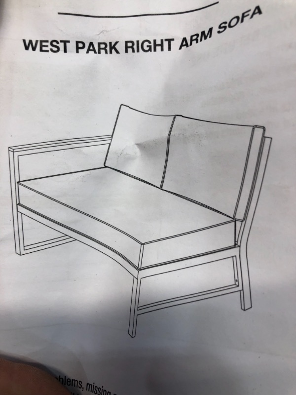 Photo 1 of hampton bay west park right arm sofa - parts only