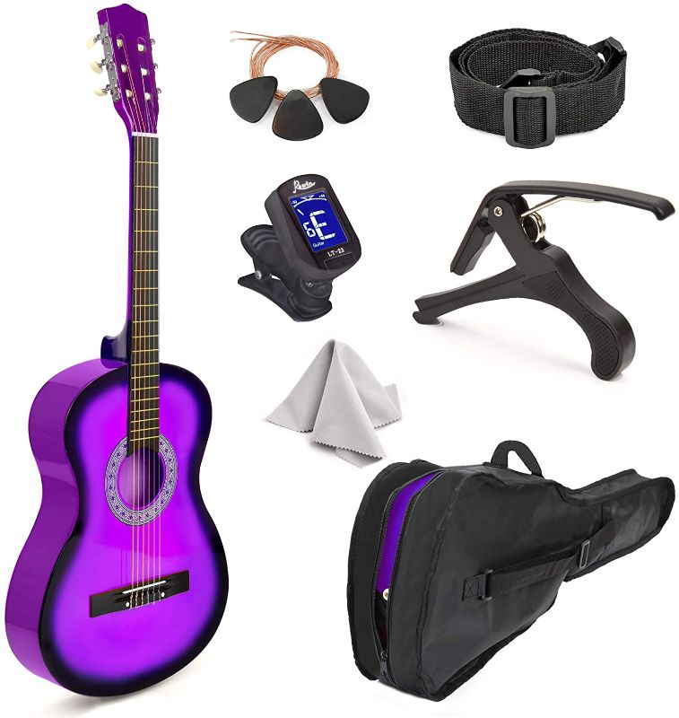 Photo 1 of 38" Wood Guitar With Case and Accessories for Kids/Boys/Girls/Teens/Beginners (38", Purple Gradient)
NECK IS BROKEN