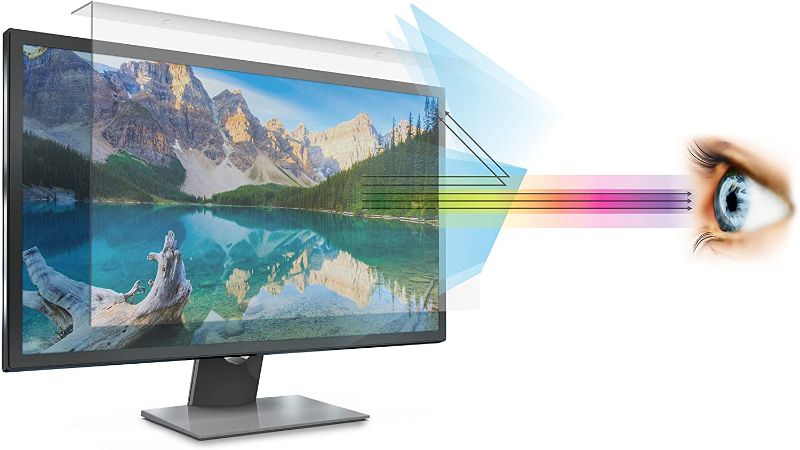 Photo 1 of Anti Blue Light Screen filter for 21.5 Inches Desktop Monitor, Screen Filter size is 11.4" Height x19.4" Width, Blocks Excessive Harmful Blue Light, Reduce Eye Fatigue and Eye Strain
