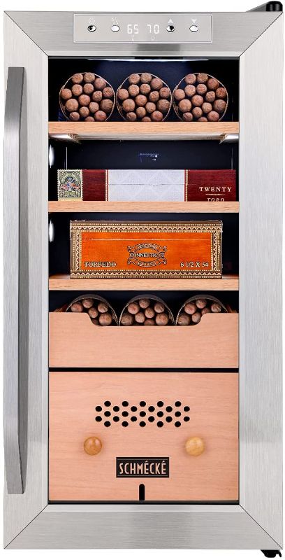 Photo 1 of PARTS ONLY**MISSING COMPONENT**Schmécké 250 Cigar Cooler Humidor with 3 in 1 Precise Cooling, Heating & Humidity Control, Stainless Steel Trim Finish Cabinet, Spanish Cedar Wood Shelves and Drawer with Built in Digital Hygrometer
