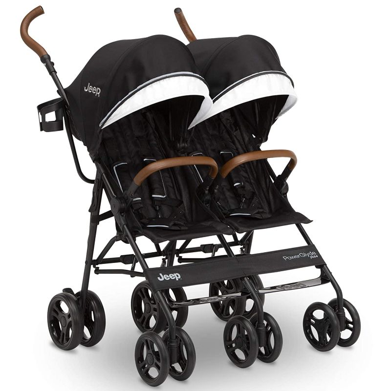 Photo 1 of **missing wheels *** Jeep PowerGlyde Plus Side x Side Double Stroller by Delta Children, Black
