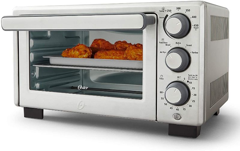 Photo 1 of (DENTED TOP) 
Oster® Compact Countertop Oven With Air Fryer, Stainless Steel
