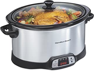 Photo 1 of Hamilton Beach 33480 Programmable Slow Cooker with Three Temperature Settings, 8-Quart, Silver