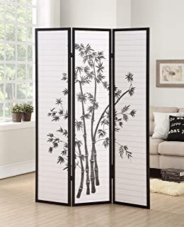 Photo 1 of (BROKEN JOINT/TORN&DISCONNECTED PANEL) 
Roundhill Furniture 3-Panel Oriental Shoji Room Divider Screen, Black