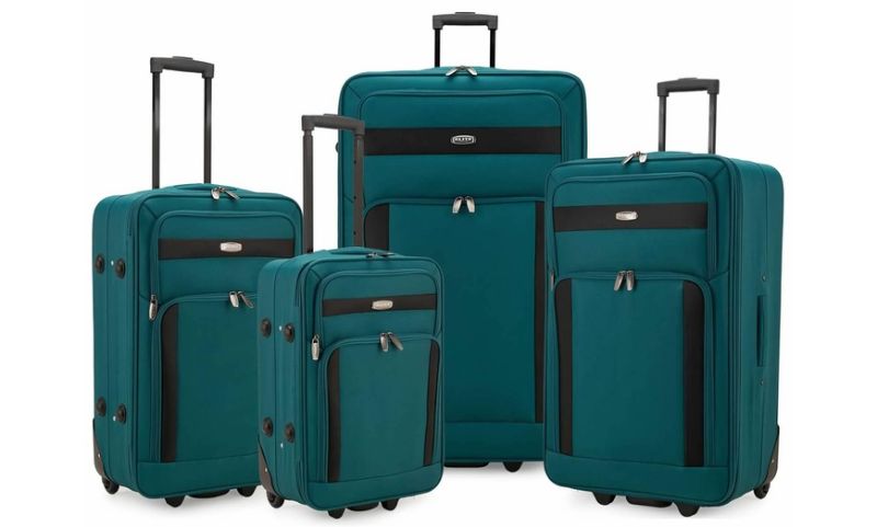 Photo 1 of (DIRTY FROM STORAGE) 
Elite Luggage Cedar 4-Piece Blue Softside Lightweight Rolling Luggage Set