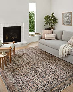 Photo 1 of Amber Lewis x Loloi Billie Collection BIL-01 Ink / Salmon 7'6" x 9'6" Area Rug