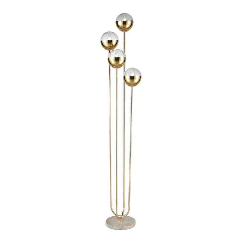 Photo 1 of (BOX 1 OF 2) 
(BENT BOTTOM) 
(THIS IS NOT A COMPETE SET) 

Elk Home - D3377 - Haute Floreal 4-Light Floor Lamp in Gold Metallic and White Marble
