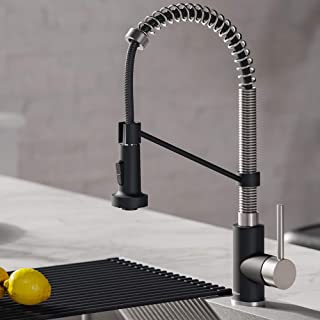 Photo 1 of (MISSING HARDWARE, CAP) 
Kraus KPF-1610SSMB Bolden 18-Inch Commercial Kitchen Faucet with Dual Function Pull-Down Sprayhead in All-Brite Finish, Stainless Steel/Matte Black
