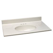 Photo 1 of 19 in. Cultured Marble Vanity Top in White on White with Basin #552331
