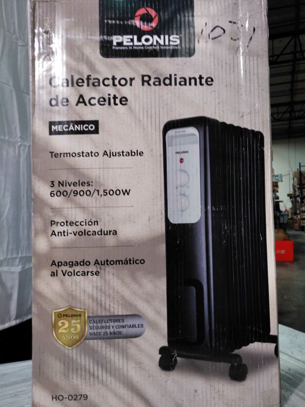 Photo 1 of 1,500-Watt Oil-Filled Radiant Electric Space Heater with Thermostat
