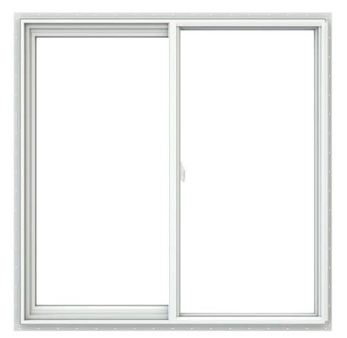 Photo 1 of 47.5 in. x 47.5 in. V-2500 White Left-Handed Vinyl Sliding Window with Fiberglass Mesh Screen
