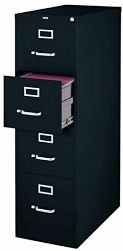 Photo 1 of Scranton & Co 4 Drawer 22" Deep Letter File Cabinet in Black, Fully Assembled DENTED STILL OPENS.
