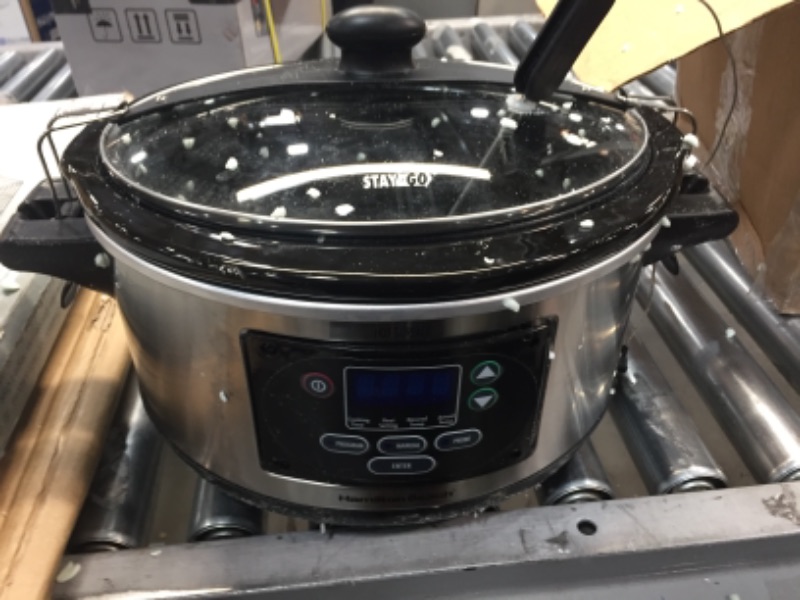 Photo 2 of Hamilton Beach Portable 6-Quart Set & Forget Digital Programmable Slow Cooker with Lid Lock, Temperature Probe, Stainless Steel
