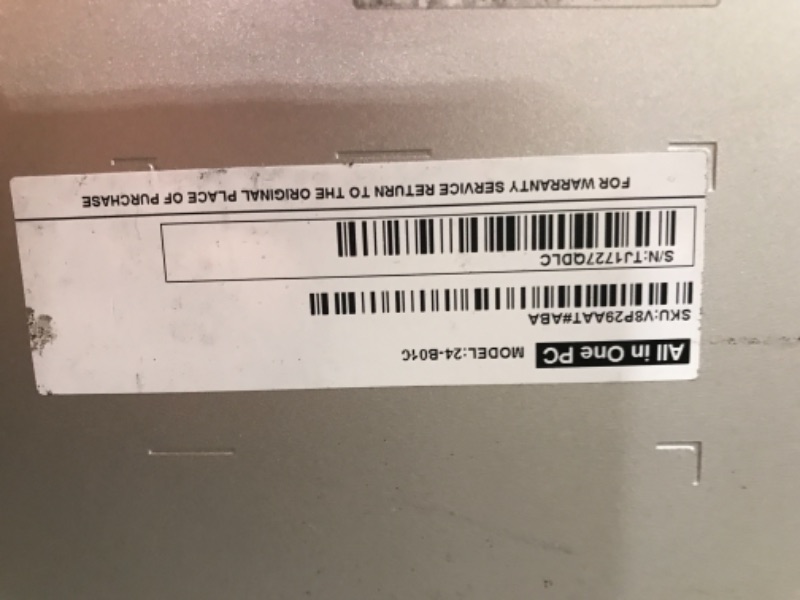 Photo 3 of HP All in One Desktop 23.8 Inch Full HD (1920x1080), 6th gen Intel Core i3-6100T processor, 3.2 Ghz, 8GB Ram, 1TB HDD,DVD Burner, WiFi/HDMI/Webcam, Win 10, Included Keyboard and Mouse not functional, light turns on screen doesnt turn on. MOTHERBOARD IS BA