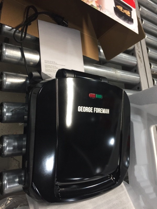 Photo 3 of George Foreman 4-Serving Removable Plate Electric Grill and Panini Press, Black, GRP1060B