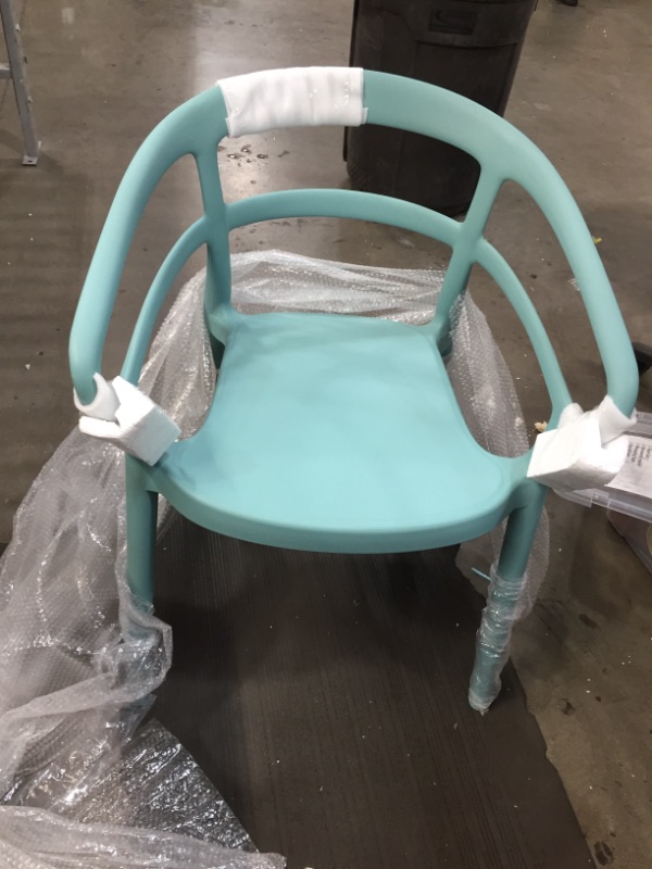 Photo 1 of **GENERAL POST** PLASTIC OUTDOOR CHAIRS, SET OF TWO, TURQUOISE