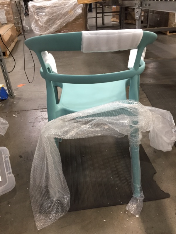 Photo 2 of **GENERAL POST** PLASTIC OUTDOOR CHAIRS, SET OF TWO, TURQUOISE