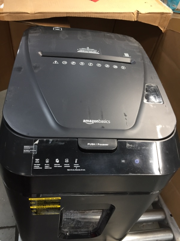 Photo 2 of Amazon Basics 150-Sheet Autofeed Micro-Cut Paper Shredder
