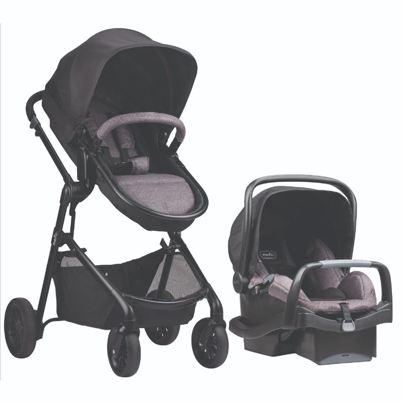 Photo 1 of Evenflo Pivot Travel System Stroller, Two-Tone Casual Gray
