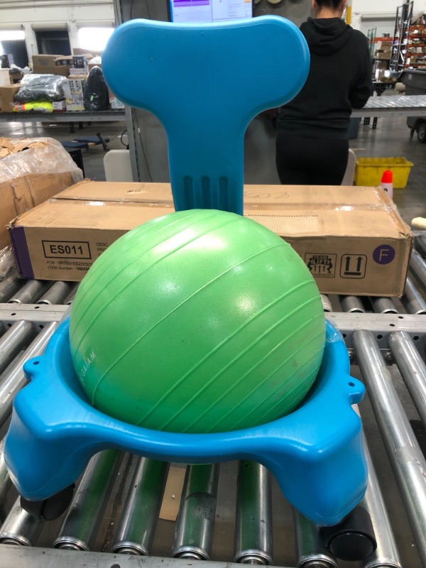 Photo 2 of Gaiam Kids Balance Ball Chair - Classic Children's Stability Ball Chair, Alternative School Classroom Flexible Desk Seating for Active Students
