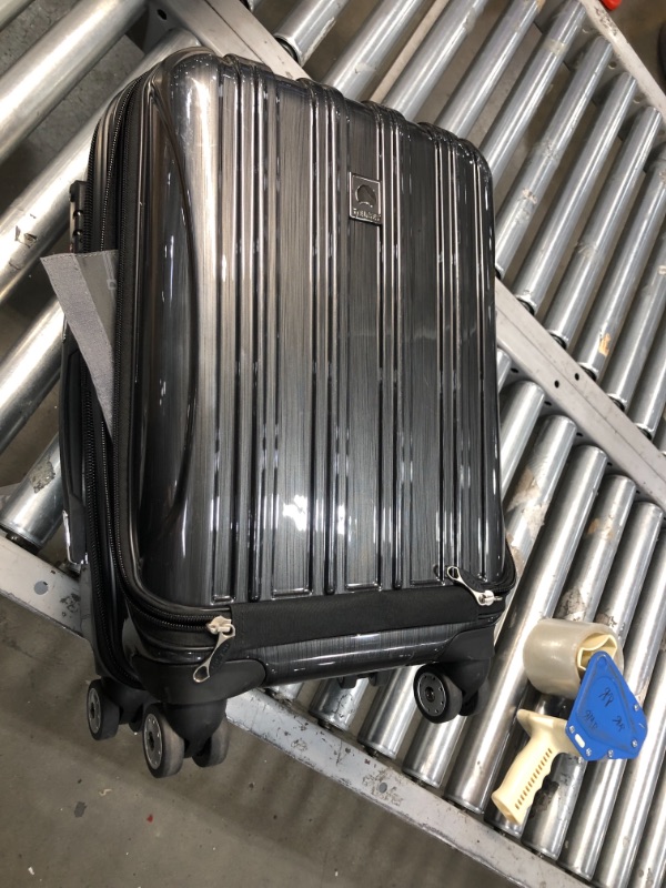 Photo 3 of DELSEY Paris Helium Aero Hardside Expandable Luggage with Spinner Wheels, Titanium, Carry-On 21 Inch
