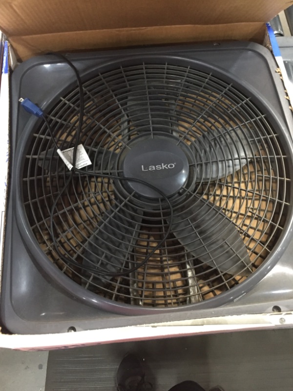 Photo 2 of Lasko 20 in. Power Plus Box Fan*** MISSING KNOB***