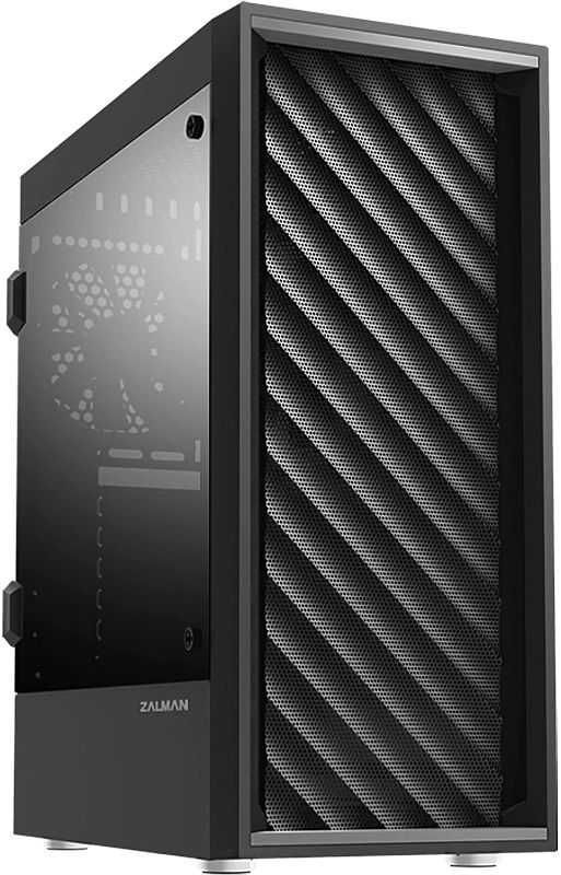 Photo 1 of Zalman T7 ATX Mid Tower Premium Computer PC Case with Pre-Installed Two(2) 120mm Fans, Tinted Acrylic Side Panel & Patterned Mesh Design, Black
