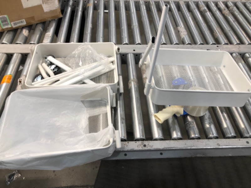 Photo 2 of **parts only ** Heavy Duty 3-Tier Metal Utility Rolling Cart, White MISSING INSTRUCTIONS.