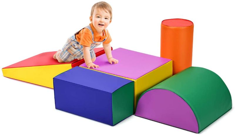 Photo 1 of Costzon Crawl and Climb Foam Play Set, Colorful Fun Toddler Nugget, 5 Piece Lightweight Foam Shape for Climbing, Crawling & Sliding, Safe Soft Foam Block for Preschoolers, Baby, Kids (Multicolor)
similar to picture 