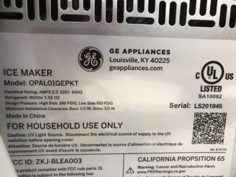 Photo 4 of GE Profile Opal | Countertop Nugget Ice Maker with Side Tank | Portable Ice Machine with Bluetooth Connectivity | Smart Home Kitchen Essentials | Stainless Steel Finish | Up to 24 lbs. of Ice Per Day
