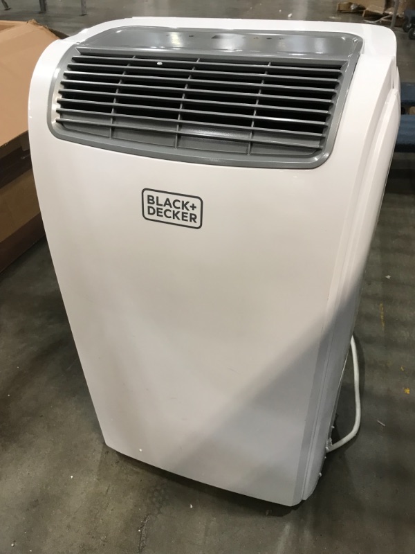 Photo 2 of Black + Decker 10000 BTU Portable Air Conditioner Unit, Remote, LED Display, Window Vent Kit, 4 Caster Wheels, White