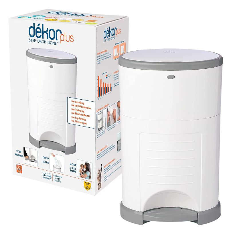 Photo 1 of Dekor Plus Hands-Free Diaper Pail, White
