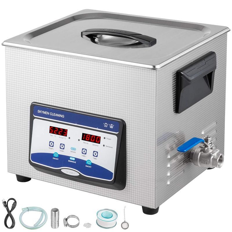 Photo 1 of VEVOR Ultrasonic Cleaner 10L Semiwave Function 240W/120W Ultrasonic Power 200W Heating Power Upgraded Ultrasonic Cleaner for Modul Apparatus Dental Parts Cleaning