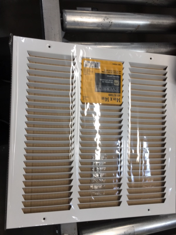 Photo 4 of 2 items 
Everbilt 14 in. x 14 in. White Return Air Grille ($18)
Everbilt 4 in. x 8 ft. Flexible Aluminum Dryer Vent Duct ($11)