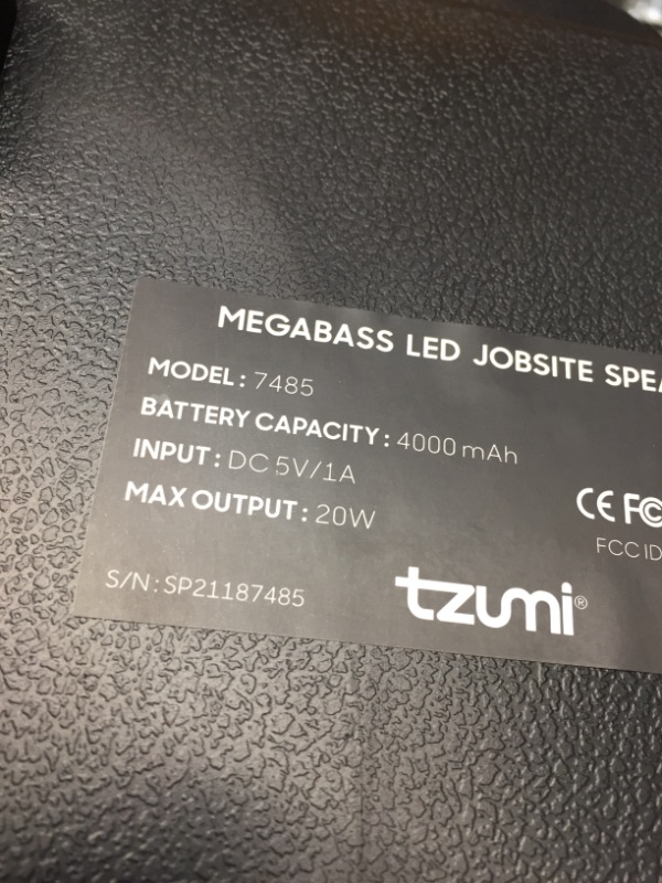 Photo 3 of **missing remote microphone and charger **
Tzumi Megabass LED Jobsite Speaker